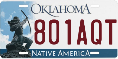 OK license plate 801AQT