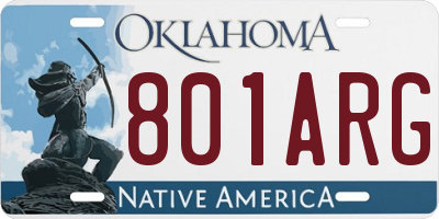 OK license plate 801ARG