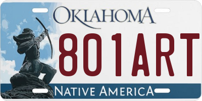 OK license plate 801ART
