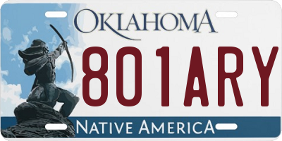 OK license plate 801ARY