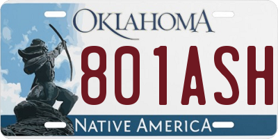 OK license plate 801ASH