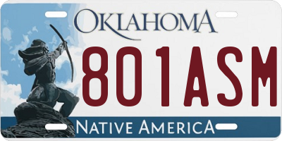 OK license plate 801ASM