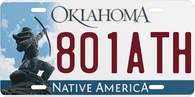 OK license plate 801ATH