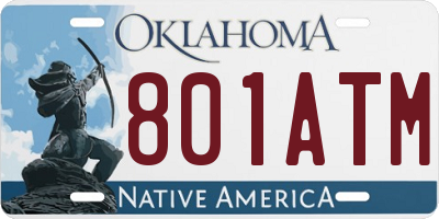 OK license plate 801ATM