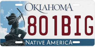 OK license plate 801BIG