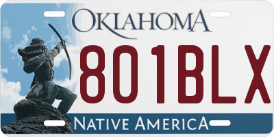 OK license plate 801BLX