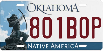 OK license plate 801BOP
