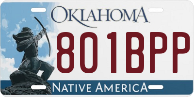 OK license plate 801BPP