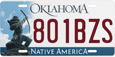 OK license plate 801BZS