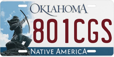 OK license plate 801CGS