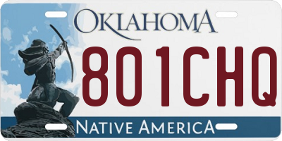 OK license plate 801CHQ