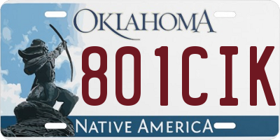 OK license plate 801CIK
