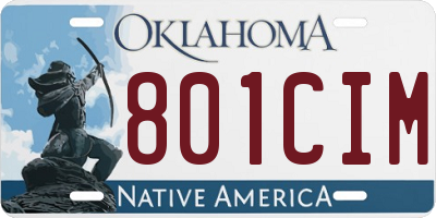 OK license plate 801CIM