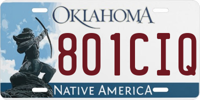 OK license plate 801CIQ