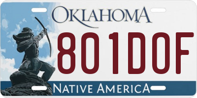 OK license plate 801DOF