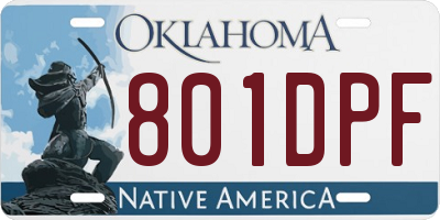OK license plate 801DPF