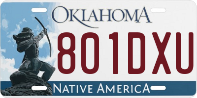 OK license plate 801DXU