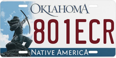 OK license plate 801ECR
