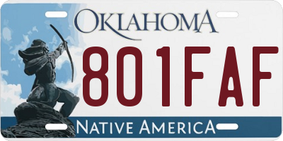 OK license plate 801FAF
