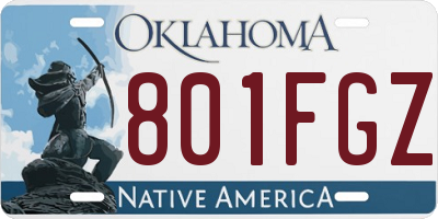 OK license plate 801FGZ