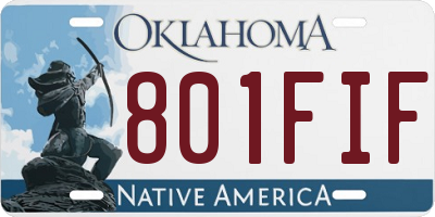 OK license plate 801FIF