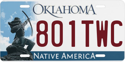 OK license plate 801TWC