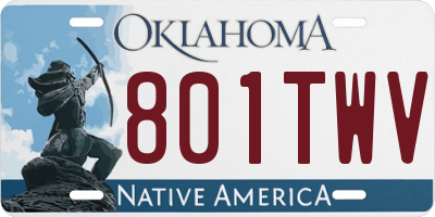 OK license plate 801TWV