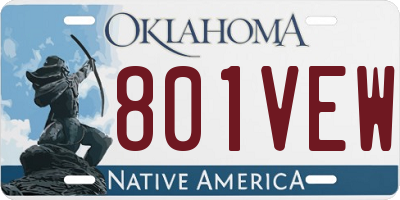 OK license plate 801VEW