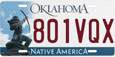 OK license plate 801VQX