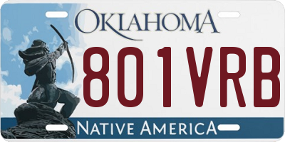 OK license plate 801VRB