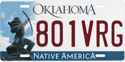 OK license plate 801VRG