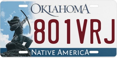 OK license plate 801VRJ