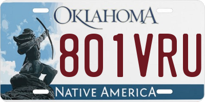 OK license plate 801VRU
