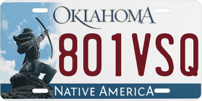 OK license plate 801VSQ