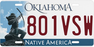 OK license plate 801VSW