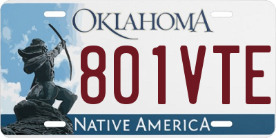 OK license plate 801VTE