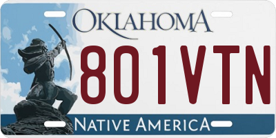 OK license plate 801VTN