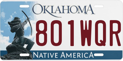 OK license plate 801WQR