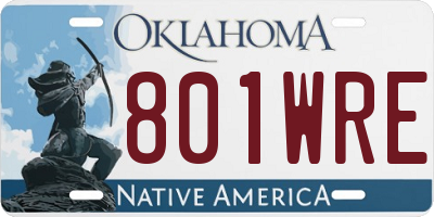 OK license plate 801WRE