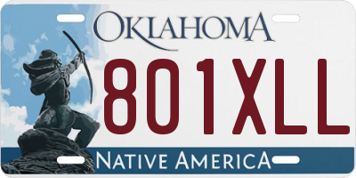 OK license plate 801XLL