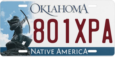 OK license plate 801XPA