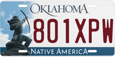OK license plate 801XPW