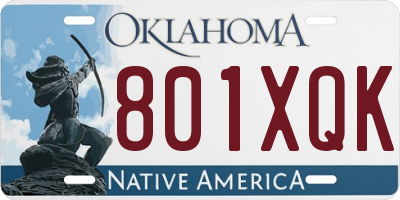 OK license plate 801XQK