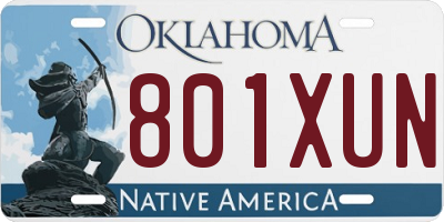 OK license plate 801XUN