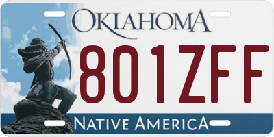 OK license plate 801ZFF