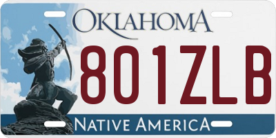 OK license plate 801ZLB