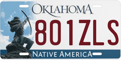 OK license plate 801ZLS