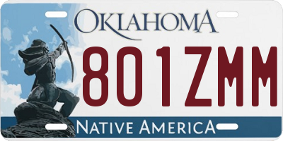 OK license plate 801ZMM