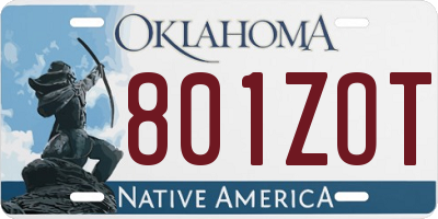 OK license plate 801ZOT