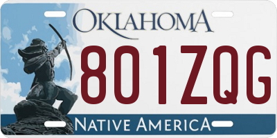 OK license plate 801ZQG